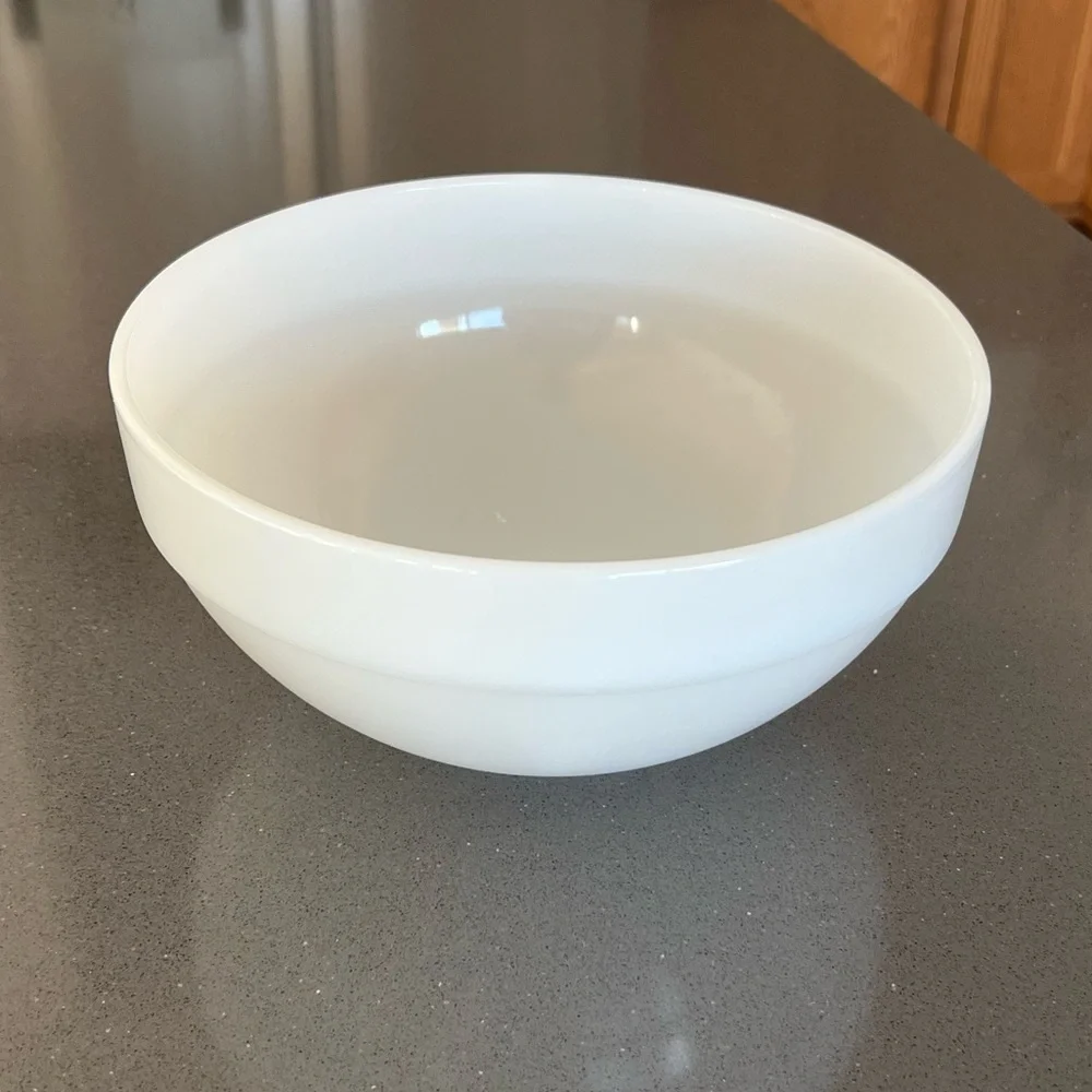 Vintage Anchor Hocking Fire King Ware #8 White Bowl Made in USA